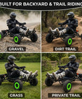 Electric Go Kart For Adults And Teens, 6-inch all-terrain tires, gravel, dirt, grass, private trail riding