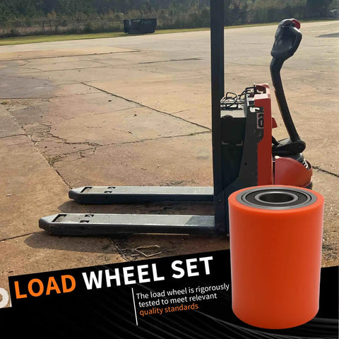 2Pcs Load Wheel Set Replacement For Toyota 8HBW23 Electric Pallet Jack Lift Truck, heavy duty nylon caster on a pallet jack.