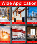 Wide application of Built Like A Tank One Ton Manual Hand Chain Hoist Featuring Dual Pawl Safety Brake And Two Heavy Duty Hooks in various settings.