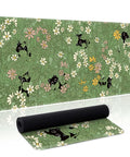 XL Plant Themed Mouse Pad 31.5 X 11.8 Inches, Large Green Desk Mat For Gaming And Workstation with floral design, rolled edge view