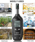 Two In One Digital Psychrometer Thermometer Hygrometer With Backlight For Humidity Temperature Wet Bulb And Dew Point Monitoring Real Time Air Moisture Reader handheld humidity meter for home, greenhouse, lab and wine cellar