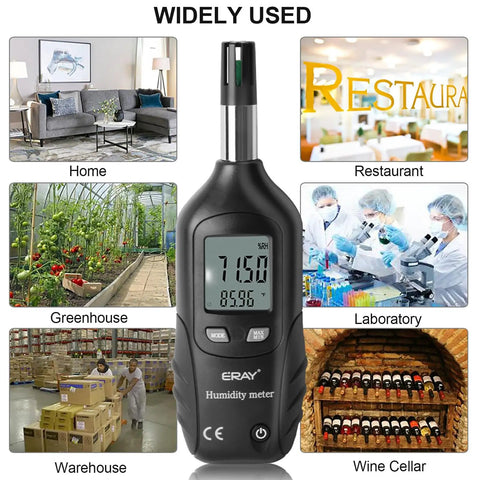 Two In One Digital Psychrometer Thermometer Hygrometer With Backlight For Humidity Temperature Wet Bulb And Dew Point Monitoring Real Time Air Moisture Reader handheld humidity meter for home, greenhouse, lab and wine cellar