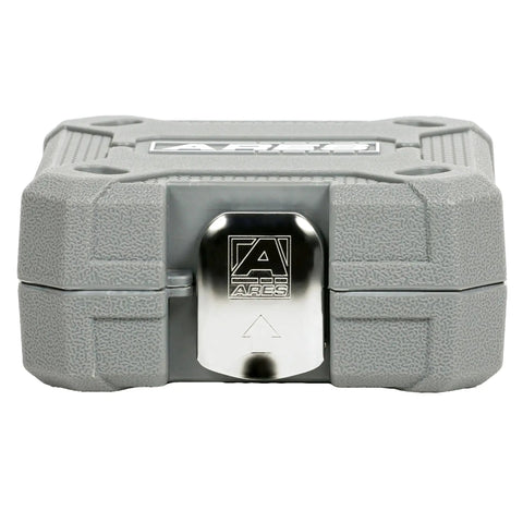 Front view of a gray case for Impact U Joint And Adapter Set For One Quarter, Three Eighths, And One Half Inch Drives With Two Adapters And Two Reducers