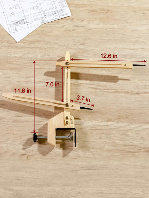 Knockout Heavy Duty Pottery Throwing Gauge And Compact Wooden Clip On Clay Measuring Stick With Hella Secure Anti Slip Base For Artists Making Smooth Repeat Forms On Wheel Or Machine