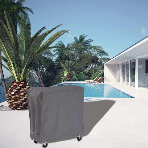 Outdoor Cooler Cart Cover For 65 To 80 Quart Rolling Ice Chest And Beverage Carts On Wheels Weatherproof Patio Bar Cart 34x19x31 Grey