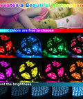 Led Strip Lights for Bedroom 49.2 Feet Color Changing Rope Lights With Music Sync in various colors under sleeping child