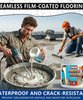 Heavy Duty Polymer Cement Concrete Waterproof Coating Stops Leaks Cold On Roofs And Basements Fast Drying 16 Oz sealant in use.