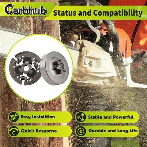 Three Eighth Inch Sprocket Clutch Kit For Stihl Chainsaws 017 018 021 023 025 MS170 MS180 MS210 MS230 MS250 displayed on chainsaw