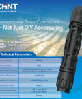 Image of 8AWG Solar Panel Connectors Built To Haul Big Power For PV Systems 1500V DC 70A Heavy Duty MC4 Compatible with technical specs