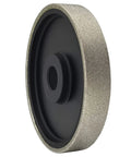 6 Inch Diamond Lapidary Grinding Wheel 60 Grit 1 Inch Arbor Dead Nuts Accurate For Stone Cutting Gemstone Cabbing showing side view.