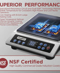 Induction Cooktop Pro Grade 1800W Commercial Burner With Premium Glass And Large Heating Coil NSF Certified Chef Edition