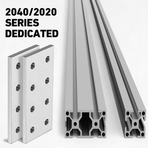 20 Pcs Aluminum Extrusion Accessories For 2020 2040 T Slot Aluminum Profile, Flat Joining Plates With 8 Holes, Rectangular 20 Series Plate, Precise 80 By 38 Mm Fit For DIY Frames And Pro Builds, 6063 aluminum flat plates with 2040/2020 profiles