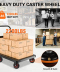Badass 8 Inch Rubber Caster Wheels 4 Pack Swivel With Brake, heavy-duty cart with boxes rated 2200lbs, smooth rolling.