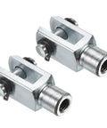 M6x1 Air Cylinder Rod Clevis End 2 Pack With Female Thread Y Connector 33mm Length For Foot Mounting Durable LowCarbon Steel Silver For Industrial Automation Tasks With Precision Fit And Wear Resistant Design, two silver clevis ends