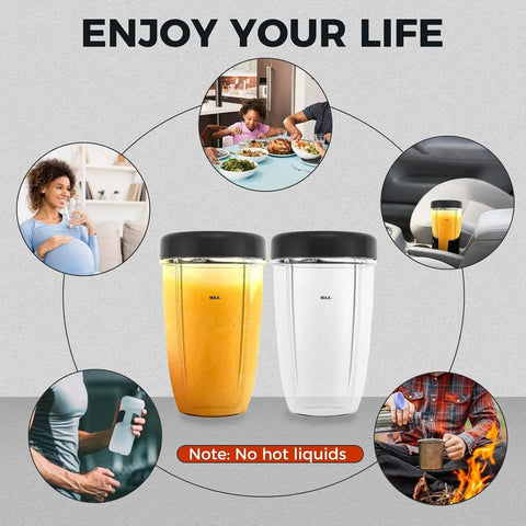 18oz Blender Cup Replacement With Lid For Nutribullet 600W And 900W Blenders 2 Pack Built To Last Tritan BPA Free