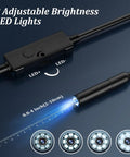 Endoscope Camera With Light 1920P HD Borescope For Pipes Engines And Tight Spaces 2.0MP CMOS Sensor 70 Degree Wide Angle 8 LED Lights Lets You See Clear In Dark Areas For Home Plumbers Mechanics, black control box with adjustable LED brightness