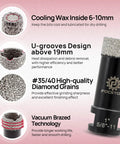 Diamond Core Drill Bit Set 10pc Kit Pro Grade With Finger Milling Bit 50mm Beveling Chamfer Bit And SDS Adapter For Porcelain
