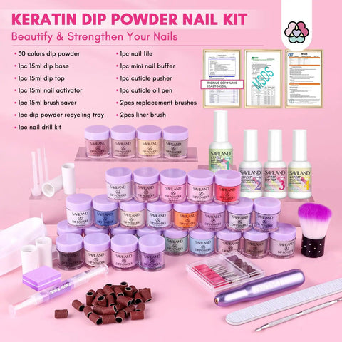 Dip Powder Nail Kit With Drill Starter Set For DIY Mani, 30 Colors Dip Powder Collection, Dipping Liquid Set, Nail Drill