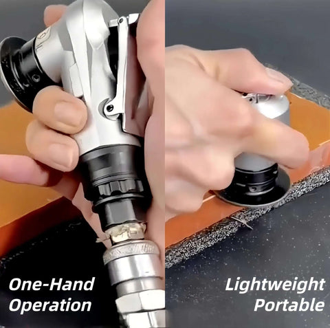 45-degree pneumatic chamfering tool; Amazon-branded compact silver/black air tool with 1/4 inch inlet