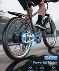 Rider on Beast Mode 1500W Peak Electric Mountain Bike for Adults with 26 inch wheels showcasing motor power
