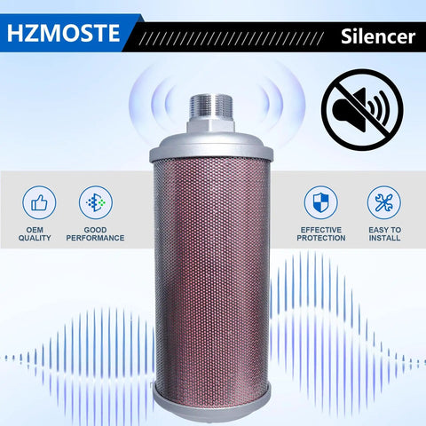 Exhaust Silencer For Air Compressors Dryers And Vacuum Pumps 1-1/2 Inch NPT Male Interface Heavy Duty Metal Housing