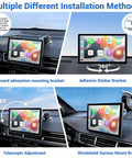 Wireless Apple CarPlay Car Stereo 9 Inch Dash Screen with Android Auto showing multiple installation methods