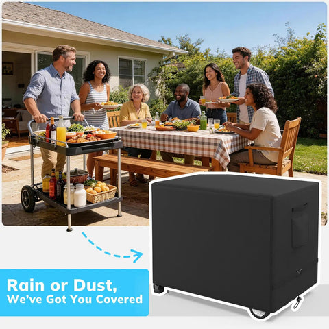 Outdoor Prep Table Cover For 36-Inch Carts And Tables, Waterproof And All-Weather Heavy-Duty Oxford Fabric, Fits Keter Unity