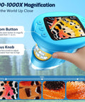Awesome Kids Digital Microscope With 4K Clarity And 2.4 Inch Screen showcasing magnification on butterfly wing.