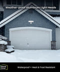 App Controlled Smart Flood Light With 3500 Lumens, 5000K Color Temperature on snowy garage exterior