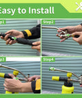 Installation steps for Foam Cannon With Dual Connectors For Pressure Washers, showing easy adapter attachment process.