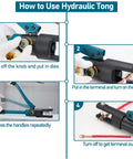 Beefy 16 Ton Hydraulic Crimping Tool For 9 AWG To 600 MCM Copper And Aluminum Wires tool usage instructions