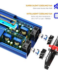 Inside view of Rugged 1500 Watt Pure Sine Wave Inverter showcasing components and super silent cooling fan.
