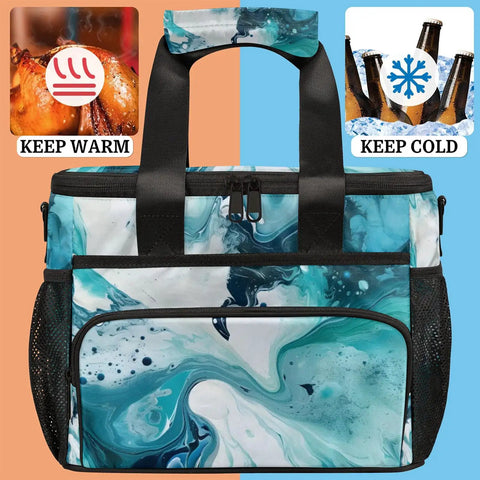 Insulated Picnic Backpack For Men And Women With A Super Roomy 12x8.7x10 Inch Interior Keeps Lunch Fresh All Day showing front pocket