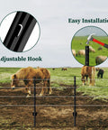 10 Pack 5 Feet Heavy Duty Metal U-Posts For Wire Fence And Temporary Fencing No-Dig Garden Stakes Electric Fence Wire Corner Anchors Black Weather-Resistant Powder-Coated Steel For Outdoor Use Easy Hammer-In Install