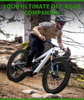 Cyclist on rugged trail using Beefy Fat Tire Upgrade Kit 26x4.0 4 In 1 Replacement Set With Puncture Resistant E Bike Tires