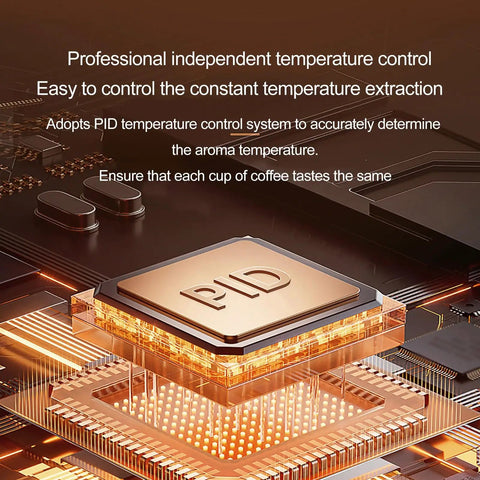 Next Level Counter Slick Semi Automatic Espresso Machine Featuring Precision Temperature Control, showcasing PID temperature control chip.