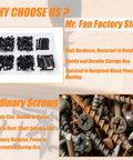 Heavy Duty Black Flat Head Screw Assortment Kit With Killer Grip Thread Designed For Drywall And Wood Projects laid out in a storage box.