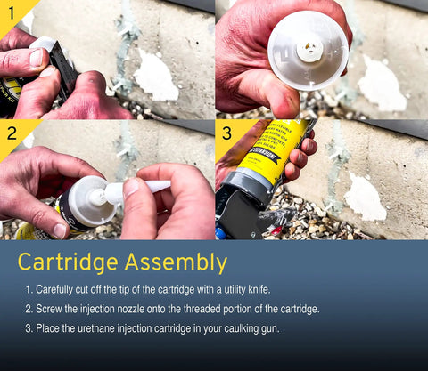 Step-by-step assembly of Foundation Crack Repair Kit With Polyurethane Injection Foam For Leaking Basement Walls 10 Foot Expands To Seal Water Leaks Stop The Drips For Good Easy DIY Solution For Permanent Basement Crack Repair