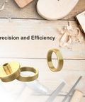 13 Piece Brass Router Template Bushing Guides Set With Carrying Case For Precise Routing showcasing brass bushings and woodworking tools.