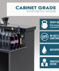 Party-Ready Portable Event Bar Table - Foldable Pro-Grade Wood, showing durability features and construction details.