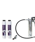 One Hand Pistol Grip Grease Gun Kit With No Mess Pump SafeLock Coupler Zinc Plated Barrel And 500mm High Pressure Hose
