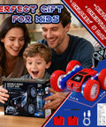 Family enjoying Remote Control Spider Car 4WD With 360 Degree Flips Double Sided Drift Monster Truck Style LED Lights
