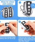 How to clear codes on 12 Pack Dope Universal Gate Remote Control 433.92 MHz Opener Duplicator Key Fob Kit for Garage Doors