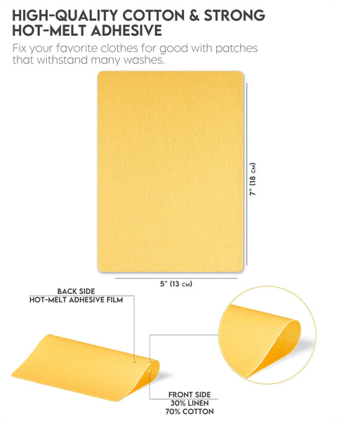12 Pack Iron On Linen Patches Repair Kit For Clothes With Strong Adhesive Natural Look No Fuss Quick Repairs 5x7 Inches
