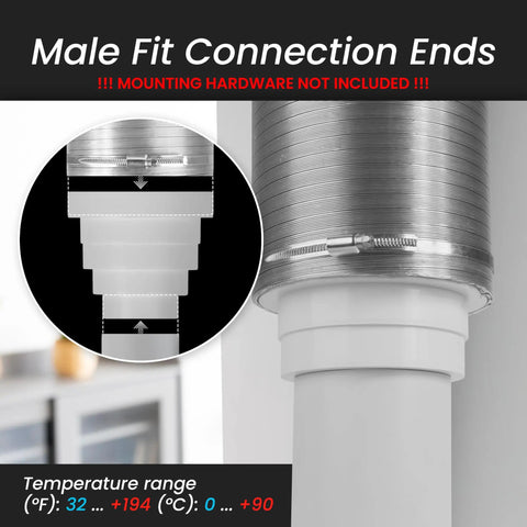 3 To 6 Inch Duct Inline Reducer Increaser Plastic Universal Connector For Vent Ducts HVAC Vent Pipe Adapter Reducer Or Increaser And Can Be Cut To Fit 80 150mm For Air Conditioning Heating And Cooling
