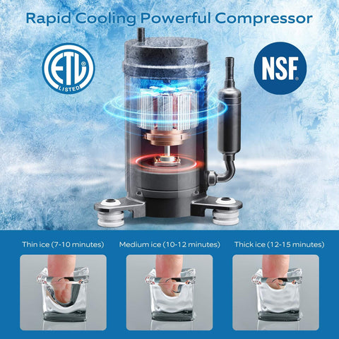 Copper compressor for Commercial Ice Maker Machine For Restaurants And Bars Big Industrial Freestanding Stainless Steel Ice