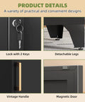 Tough As Nails Cold Rolled Steel Locker Nightstand With Secure Key Lock features two keys and detachable legs for easy storage.