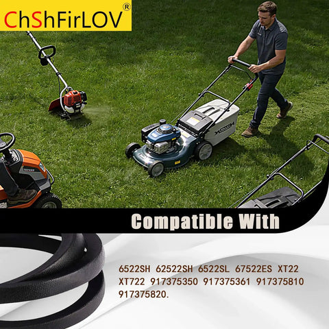 Heavy Duty Three Eighths Inch By Thirty Three Inch Driver Belt Replacement For Lawn Mowers And Tractors shown in use