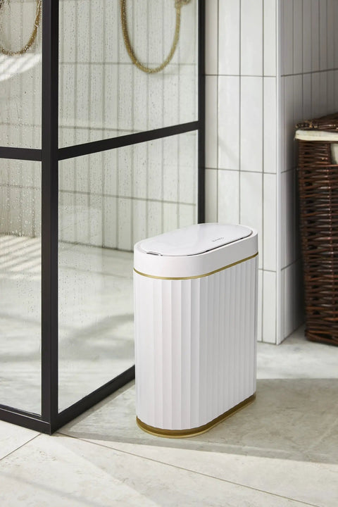 Hands Free Sensor Trash Can With Lid 2 Gallon Automatic Motion Activated Garbage Bin Waterproof IPX5 slim design