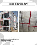 Red Construction Sheathing Tape For Doors And Windows, Epoxy Resin Tape, 2.4 Inch By 180 Foot, sealing house wrap